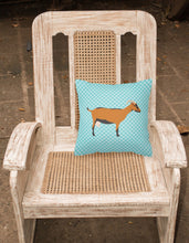 Load image into Gallery viewer, Oberhasli Goat Blue Check Fabric Decorative Pillow BB8062PW1818