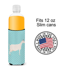 Load image into Gallery viewer, Saanen Goat Blue Check   Hugger for slim cans