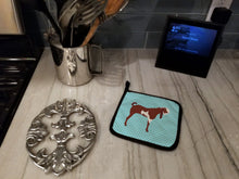 Load image into Gallery viewer, Jamnapari Goat Blue Check Pot Holders - Set of 2 - Heat-Resistant Kitchen Essentials BB8064PTHD