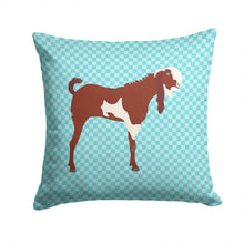 Load image into Gallery viewer, Jamnapari Goat Blue Check Throw Pillow - 14x14 Decorative Pillow – Art for Your Home &amp; Patio BB8064PW1414