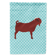 Load image into Gallery viewer, Kalahari Red Goat Blue Check Flag Canvas House Size BB8065CHF
