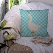 Load image into Gallery viewer, Embden Goose Blue Check Throw Pillow - 14x14 Decorative Pillow – Art for Your Home &amp; Patio BB8066PW1414
