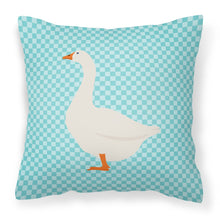 Load image into Gallery viewer, Embden Goose Blue Check Fabric Decorative Pillow BB8066PW1818