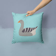 Load image into Gallery viewer, Pilgrim Goose Blue Check Throw Pillow - 14x14 Decorative Pillow – Art for Your Home &amp; Patio BB8067PW1414