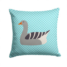 Load image into Gallery viewer, Pilgrim Goose Blue Check Throw Pillow - 14x14 Decorative Pillow – Art for Your Home &amp; Patio BB8067PW1414