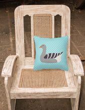 Load image into Gallery viewer, Pilgrim Goose Blue Check Fabric Decorative Pillow BB8067PW1818
