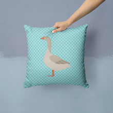 Load image into Gallery viewer, Steinbacher Goose Blue Check Throw Pillow - 14x14 Decorative Pillow – Art for Your Home &amp; Patio BB8068PW1414