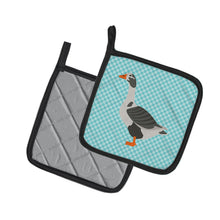 Load image into Gallery viewer, West of England Goose Blue Check Pot Holders - Set of 2 - Heat-Resistant Kitchen Essentials BB8069PTHD