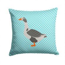Load image into Gallery viewer, West of England Goose Blue Check Throw Pillow - 14x14 Decorative Pillow – Art for Your Home &amp; Patio BB8069PW1414
