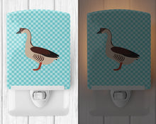 Load image into Gallery viewer, Chinese Goose Blue Check Ceramic Night Light BB8070CNL