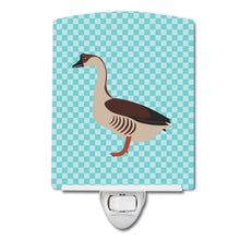 Load image into Gallery viewer, Chinese Goose Blue Check Ceramic Night Light BB8070CNL