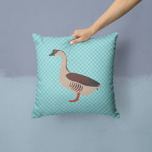 Load image into Gallery viewer, Chinese Goose Blue Check Throw Pillow - 14x14 Decorative Pillow – Art for Your Home &amp; Patio BB8070PW1414