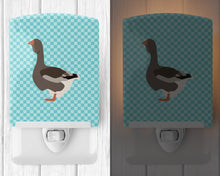 Load image into Gallery viewer, Toulouse Goose Blue Check Ceramic Night Light BB8071CNL