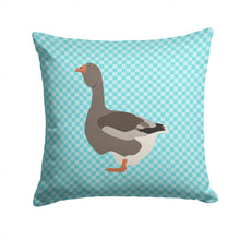 Load image into Gallery viewer, Toulouse Goose Blue Check Throw Pillow - 14x14 Decorative Pillow – Art for Your Home &amp; Patio BB8071PW1414