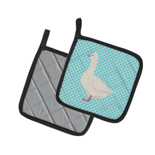 Load image into Gallery viewer, Roman Goose Blue Check Pot Holders - Set of 2 - Heat-Resistant Kitchen Essentials BB8072PTHD
