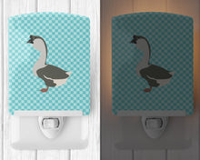 Load image into Gallery viewer, African Goose Blue Check Ceramic Night Light BB8073CNL
