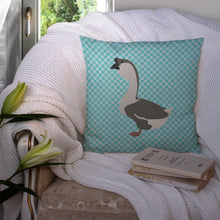 Load image into Gallery viewer, African Goose Blue Check Throw Pillow - 14x14 Decorative Pillow – Art for Your Home &amp; Patio BB8073PW1414