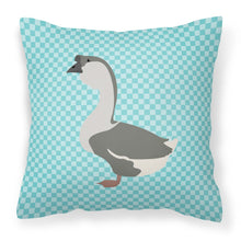 Load image into Gallery viewer, African Goose Blue Check Fabric Decorative Pillow BB8073PW1818