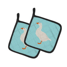 Load image into Gallery viewer, Shire Horse Blue Check Pot Holders - Set of 2 - Heat-Resistant Kitchen Essentials BB8074PTHD