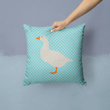 Load image into Gallery viewer, Shire Horse Blue Check Throw Pillow - 14x14 Decorative Pillow – Art for Your Home &amp; Patio BB8074PW1414