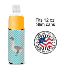Load image into Gallery viewer, Buff Grey Back Goose Blue Check   Hugger for slim cans
