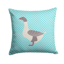 Load image into Gallery viewer, Buff Grey Back Goose Blue Check Throw Pillow - 14x14 Decorative Pillow – Art for Your Home &amp; Patio BB8075PW1414