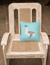 Load image into Gallery viewer, Buff Grey Back Goose Blue Check Fabric Decorative Pillow BB8075PW1818
