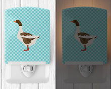 Load image into Gallery viewer, Pomeranian Rogener Goose Blue Check Ceramic Night Light BB8077CNL