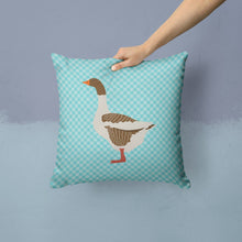 Load image into Gallery viewer, Pomeranian Rogener Goose Blue Check Throw Pillow - 14x14 Decorative Pillow – Art for Your Home &amp; Patio BB8077PW1414