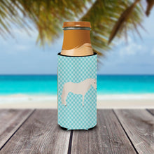 Load image into Gallery viewer, Paso Fino Horse Blue Check   Hugger for slim cans