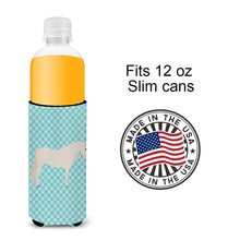 Load image into Gallery viewer, Paso Fino Horse Blue Check   Hugger for slim cans