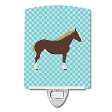 Load image into Gallery viewer, Percheron Horse Blue Check Ceramic Night Light BB8080CNL