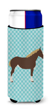 Load image into Gallery viewer, Percheron Horse Blue Check   Hugger for slim cans