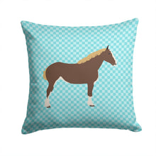 Load image into Gallery viewer, Percheron Horse Blue Check Throw Pillow - 14x14 Decorative Pillow – Art for Your Home &amp; Patio BB8080PW1414