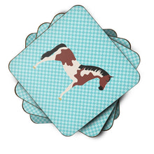 Load image into Gallery viewer, Pinto Horse Blue Check Foam Coaster  BB8081FC