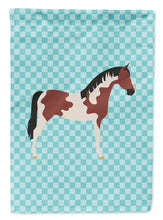 Load image into Gallery viewer, Pinto Horse Blue Check Garden Flag - Outdoor Decorative Yard Flag