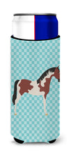 Load image into Gallery viewer, Pinto Horse Blue Check   Hugger for slim cans