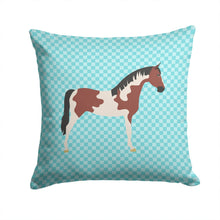 Load image into Gallery viewer, Pinto Horse Blue Check Throw Pillow - 14x14 Decorative Pillow – Art for Your Home &amp; Patio BB8081PW1414