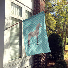 Load image into Gallery viewer, Orlov Trotter Horse Blue Check Flag Canvas House Size BB8082CHF