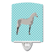 Load image into Gallery viewer, Orlov Trotter Horse Blue Check Ceramic Night Light BB8082CNL