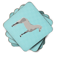 Load image into Gallery viewer, Orlov Trotter Horse Blue Check Foam Coaster  BB8082FC
