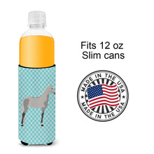 Load image into Gallery viewer, Orlov Trotter Horse Blue Check   Hugger for slim cans