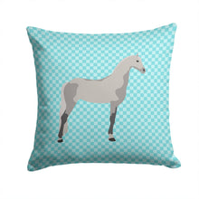 Load image into Gallery viewer, Orlov Trotter Horse Blue Check Throw Pillow - 14x14 Decorative Pillow – Art for Your Home &amp; Patio BB8082PW1414