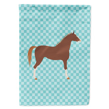 Load image into Gallery viewer, Hanoverian Horse Blue Check Flag Canvas House Size BB8083CHF