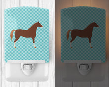 Load image into Gallery viewer, Hanoverian Horse Blue Check Ceramic Night Light BB8083CNL