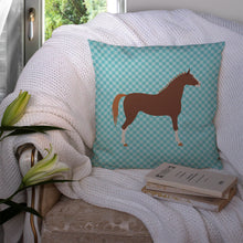 Load image into Gallery viewer, Hanoverian Horse Blue Check Throw Pillow - 14x14 Decorative Pillow – Art for Your Home &amp; Patio BB8083PW1414