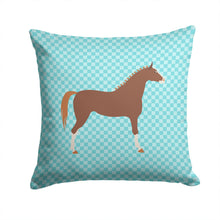 Load image into Gallery viewer, Hanoverian Horse Blue Check Throw Pillow - 14x14 Decorative Pillow – Art for Your Home &amp; Patio BB8083PW1414