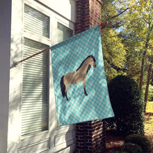 Load image into Gallery viewer, Welsh Pony Horse Blue Check Flag Canvas House Size BB8084CHF