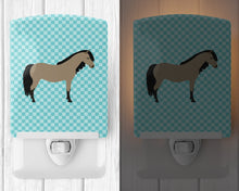 Load image into Gallery viewer, Welsh Pony Horse Blue Check Ceramic Night Light BB8084CNL