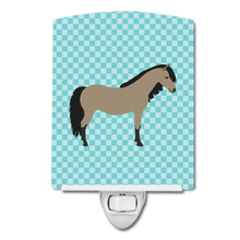 Load image into Gallery viewer, Welsh Pony Horse Blue Check Ceramic Night Light BB8084CNL